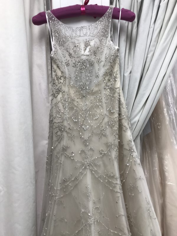 Monica wedding dress close up